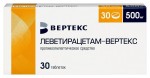 Леветирацетам-Вертекс, таблетки покрытые оболочкой пленочной 500 мг 30 шт