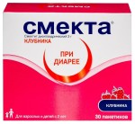 Смекта, порошок для приготовления суспензии для приема внутрь 3 г 3.76 г 30 шт клубника